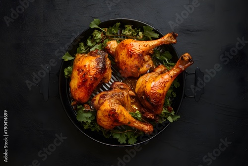 Juicy chicken marinated in spices, grilled over hot coals