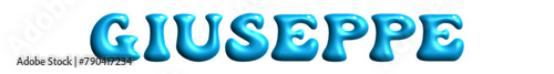 Giuseppe - light blue color - name - three-dimensional effect tubular writing - Vector graphics - Word for presentations, greetsabrinaings, banners, card, prints, cricut, silhouette, sublimation
