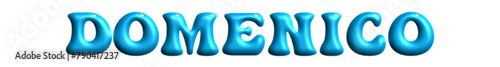 Dominic - light blue color - name - three-dimensional effect tubular writing - Vector graphics - Word for presentations, greetsabrinaings, banners, card, prints, cricut, silhouette, sublimation
