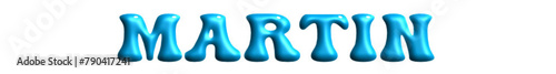 Martin - light blue color - name - three-dimensional effect tubular writing - Vector graphics - Word for presentations, greetsabrinaings, banners, card, prints, cricut, silhouette, sublimation
