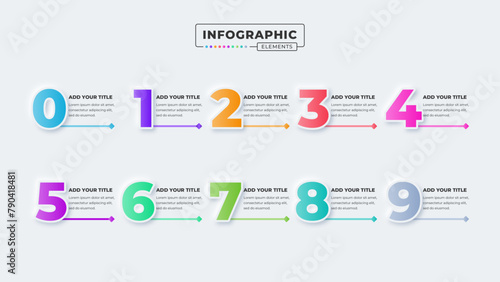 Vector number infographic presentation design template