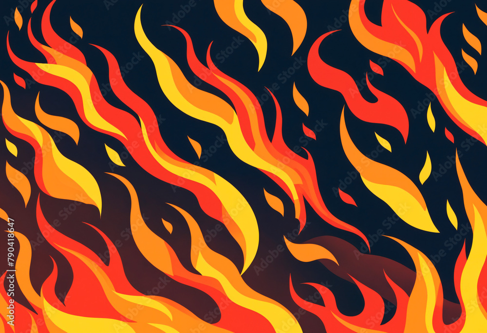 Intense flame, on a dark background. Fire Background Intense flame, on a dark background. Fire Background