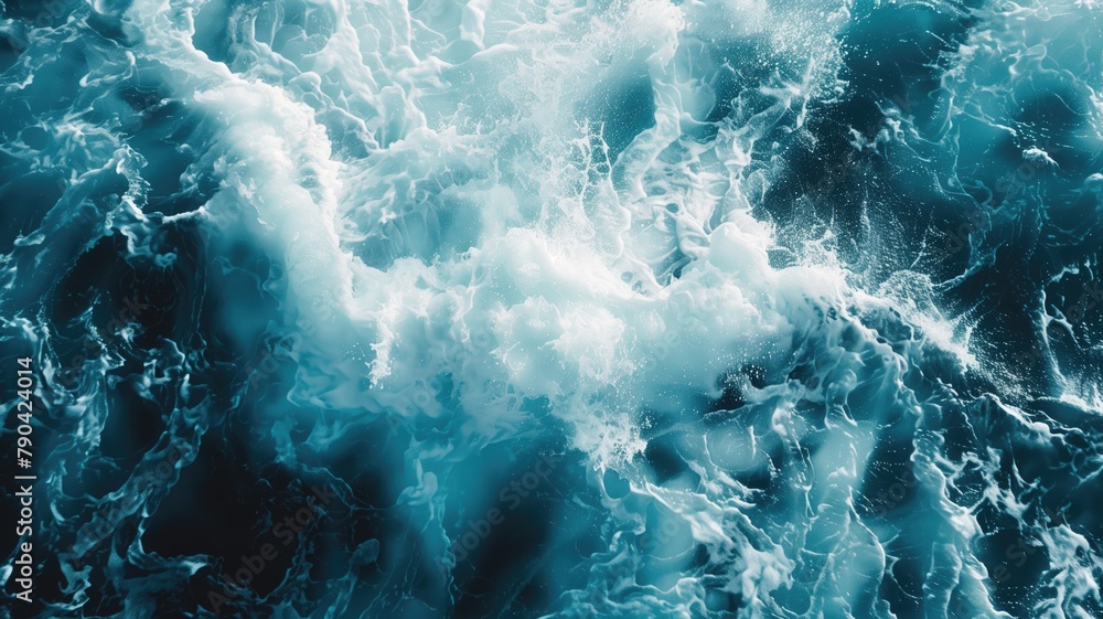 Turbulent deep blue sea waves from above Turbulent deep blue sea waves from above