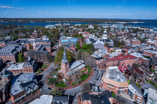 Aerial view of Annapolis, Maryland in spring 