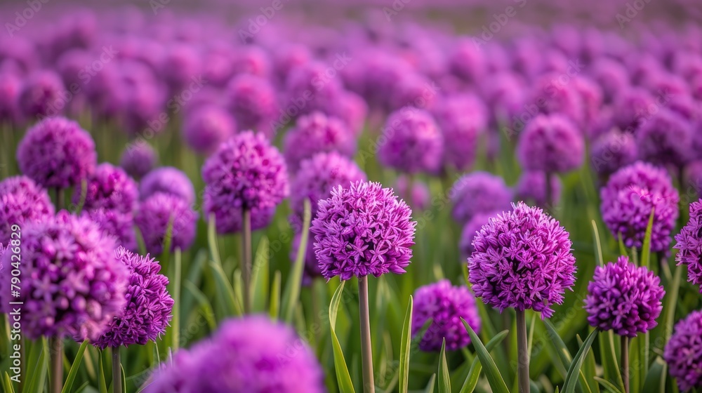 Purple flower bulbs field Purple flower bulbs field