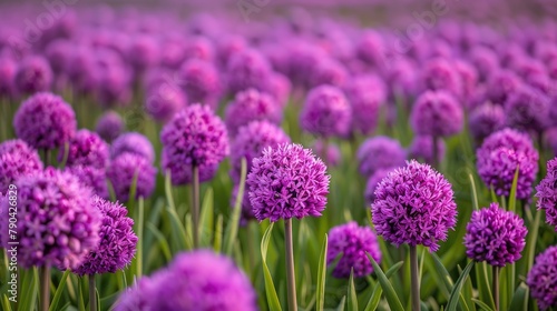 Purple flower bulbs field