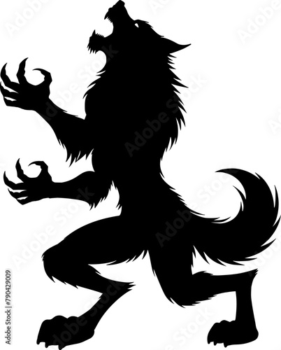 Werewolf silhouette Halloween monster SVG © Joe