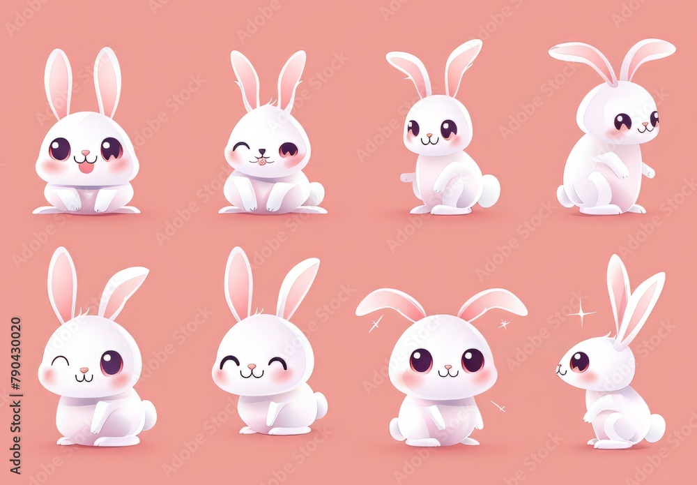Cute bunnies: adorable bunny art featuring chubby cheeks, expressive eyes. Easter-themed content Cute bunnies: adorable bunny art featuring chubby cheeks, expressive eyes. Easter-themed content