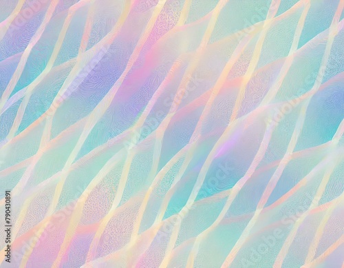 パステルカラー柔らかく優しい色彩の波と光模様壁紙