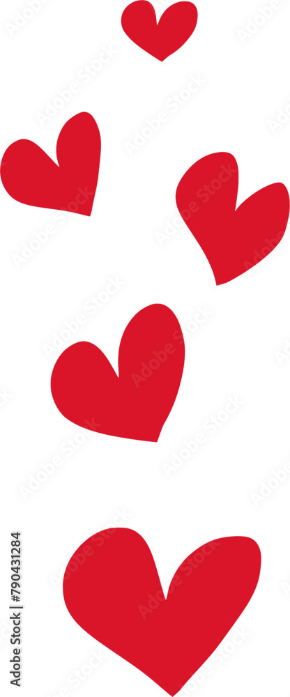 Red hearts flying to the top Red hearts flying to the top