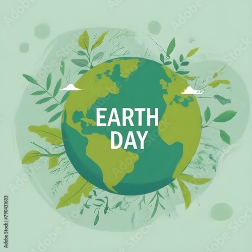 flat illustration for happy earth day celebration