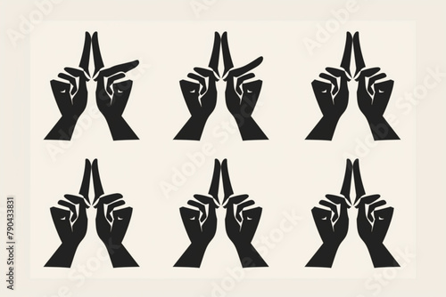 set of keep silence sign illustration vector, keep silence symbol design vector icon, white background, black colour icon photo