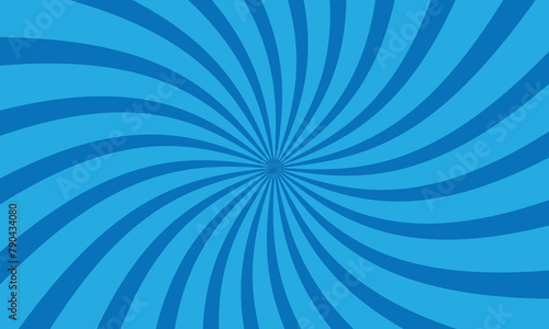 Blue sunburst twist background. Vector Illustration