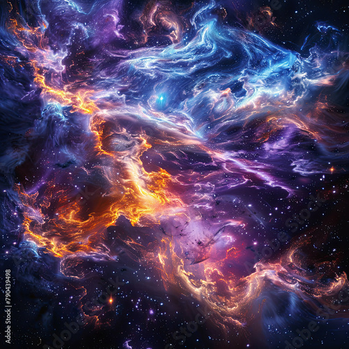 Celestial Symphony Mesmerizing Cosmic Display Background © Artistic
