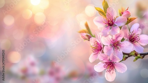 Beautiful Spring Background With Blooming Tree Flowers On a Sunny Day © Krystian