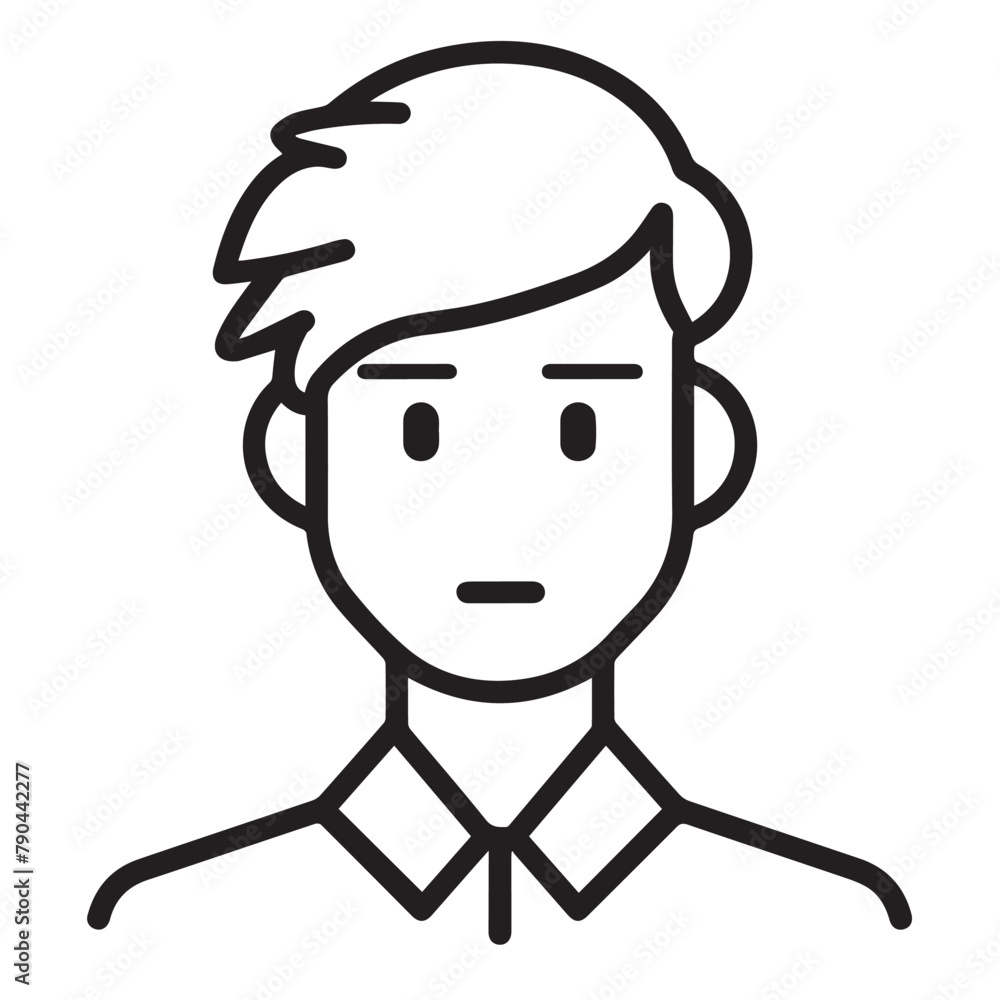 Avatar account in cartoon, doodle style . Image for t-shirt, web, mobile apps and ui. Isolated 2d vector illustration in logo, icon, sketch style, Eps 10, black and white. AI Generative