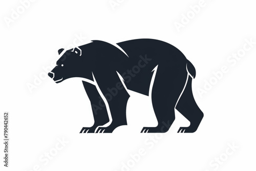 simple bear icon illustration  bear silhouette logo design vector icon  white background  black colour icon