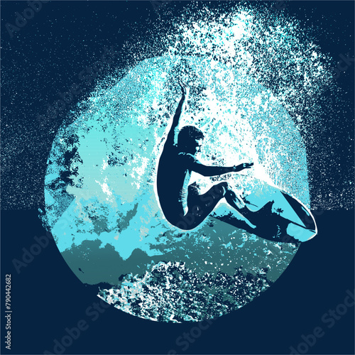 surf, ilustracion, olas, silueta, pegatina, surfista, vector	