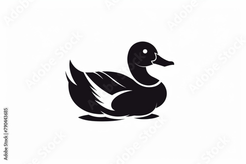  simple duck icon design template vector vector icon, white background, black colour icon