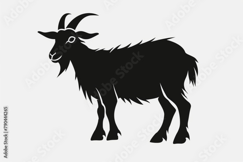 simple goat icon illustration vector  goat silhouette vector icon  white background  black colour icon