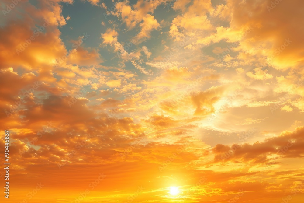 Sunset sky for background or sunrise sky and cloud at morning - generative ai Sunset sky for background or sunrise sky and cloud at morning - generative ai