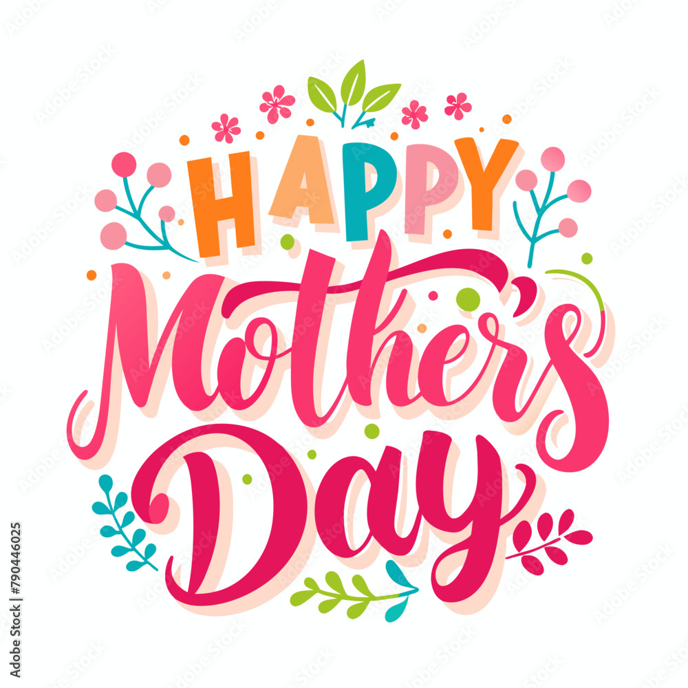 Obraz premium Mothers Day Vector Illustration,Mom Life T Shirt,Mother Home Decor Hand Drawn Phrase,Happy Mothers Day Typography T Shirt Quotes Vector Bundle,Cut File Cricut,Silhouette,calligraphy,png