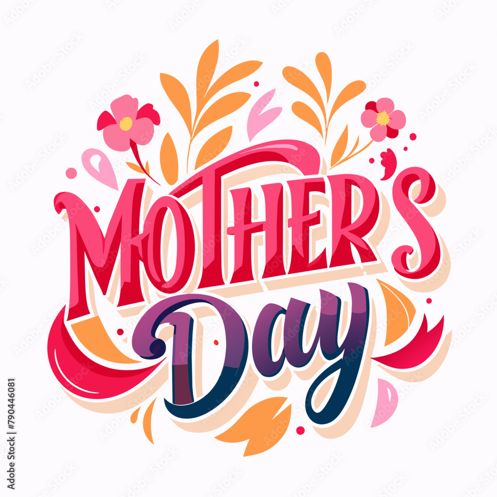 Obraz premium Mothers Day Vector Illustration,Mom Life T Shirt,Mother Home Decor Hand Drawn Phrase,Happy Mothers Day Typography T Shirt Quotes Vector Bundle,Cut File Cricut,Silhouette,calligraphy,png