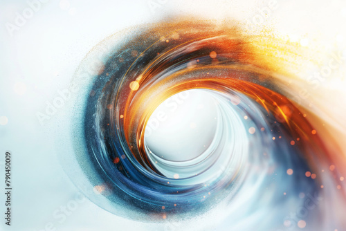 Abstract cosmic whirl with glittering particles on a swirl design photo