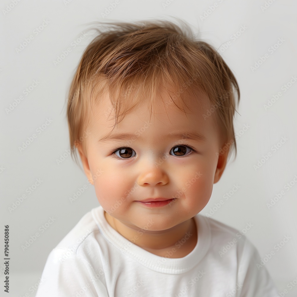 Gentle Gaze of a Fair Complexioned Central Asian Baby with Light Brown Hair Gentle Gaze of a Fair Complexioned Central Asian Baby with Light Brown Hair