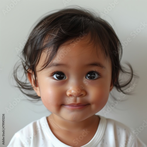 Adorable Southeast Asian Toddler with a Bright Smile and Sparkling Dark Eyes