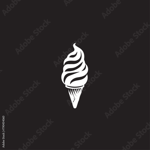 Ice cream in cartoon, doodle style . Image for t-shirt, web, mobile apps and ui. Isolated 2d vector illustration in logo, icon, sketch style, Eps 10, black and white. AI Generative © Alexey