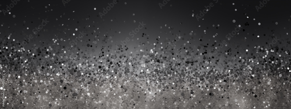 Dynamic Black and White Confetti Explosion on Gray Background
