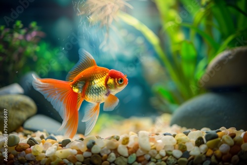 Goldfish delight. Delightful encounters in aquatic realm photo