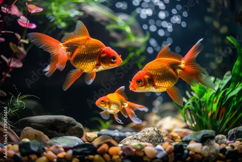 Goldfish delight. Delightful encounters in aquatic realm