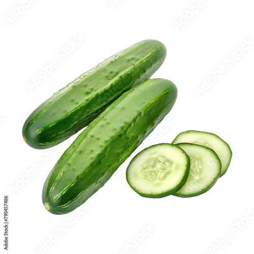 Cucumbers isolated on transparent background