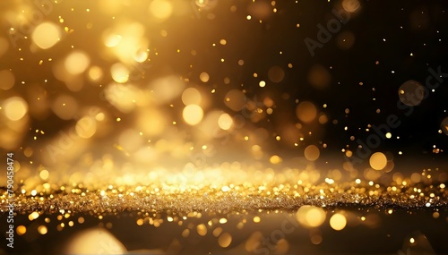 Sparkle golden particles dust explosion background illustration