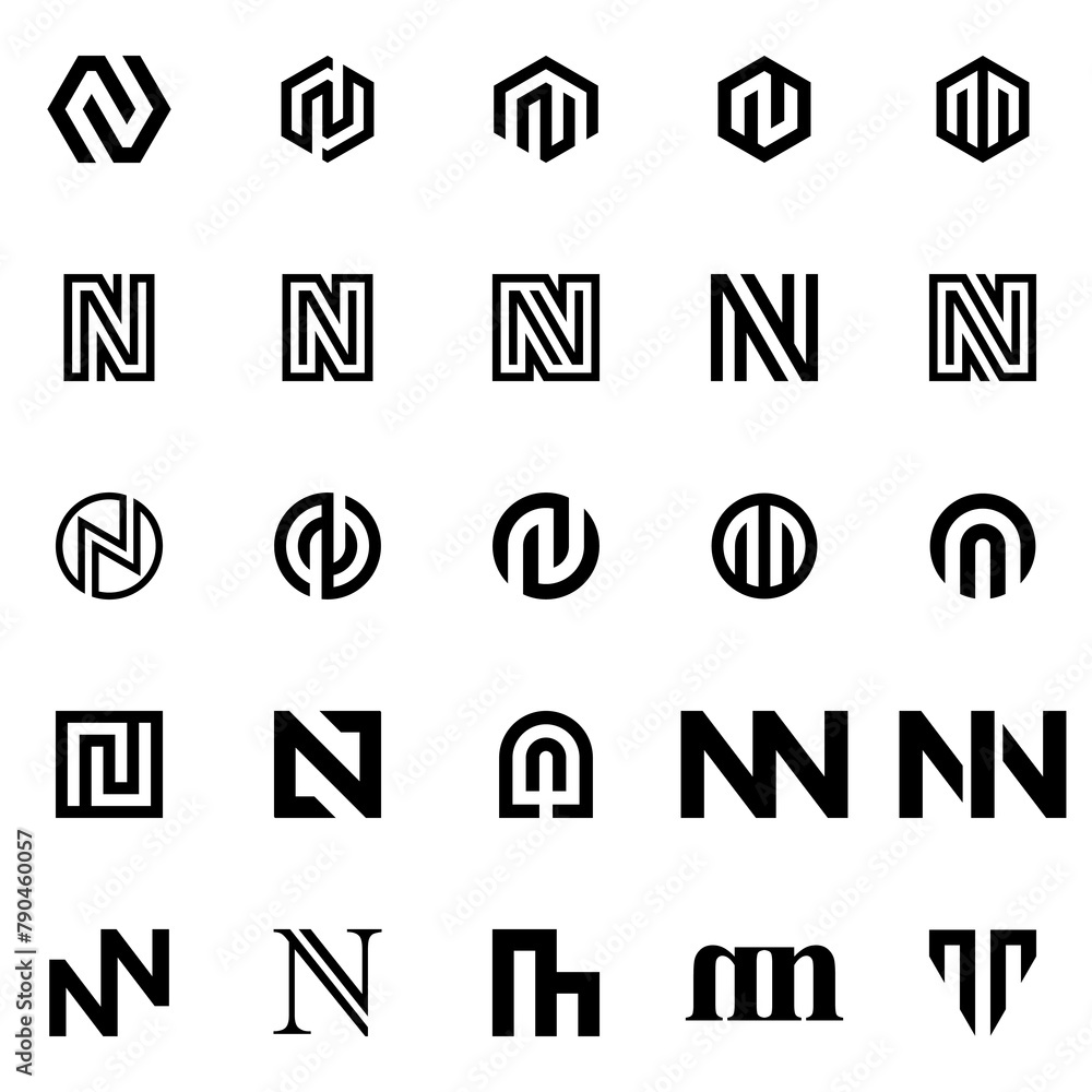 Initials letter NN abstract set logo design vector Initials letter NN abstract set logo design vector