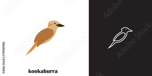 Canvas-taulu kookaburra bird logo with minimalistic design.