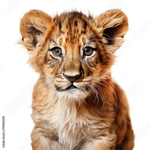 Watercolor East African or Masai Lion  clipart Illustration  Generative Ai