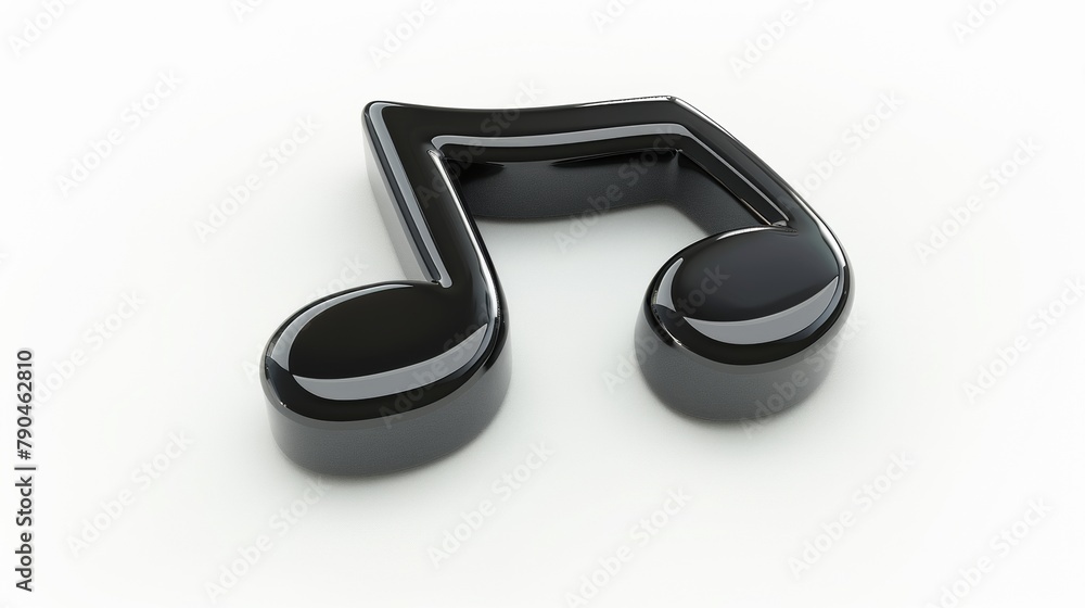 Glossy double music note with minimalist aesthetic for modern graphic design and creative projects Glossy double music note with minimalist aesthetic for modern graphic design and creative projects
