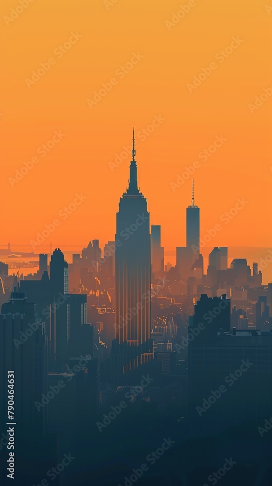 Minimalist poster, New York City skyline