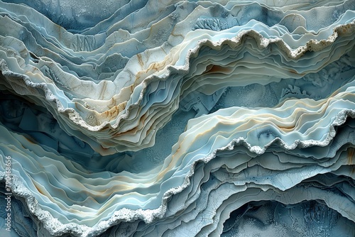 Abstract Geology-Inspired Blue and White Layers
 photo