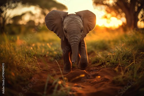 A Baby Elephant in the Wild