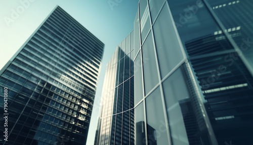 Capture the elegance of a sleek skyscraper skyline revealed in a side view  blending modern finance architecture with a touch of artistic flair in a digital 3D rendering