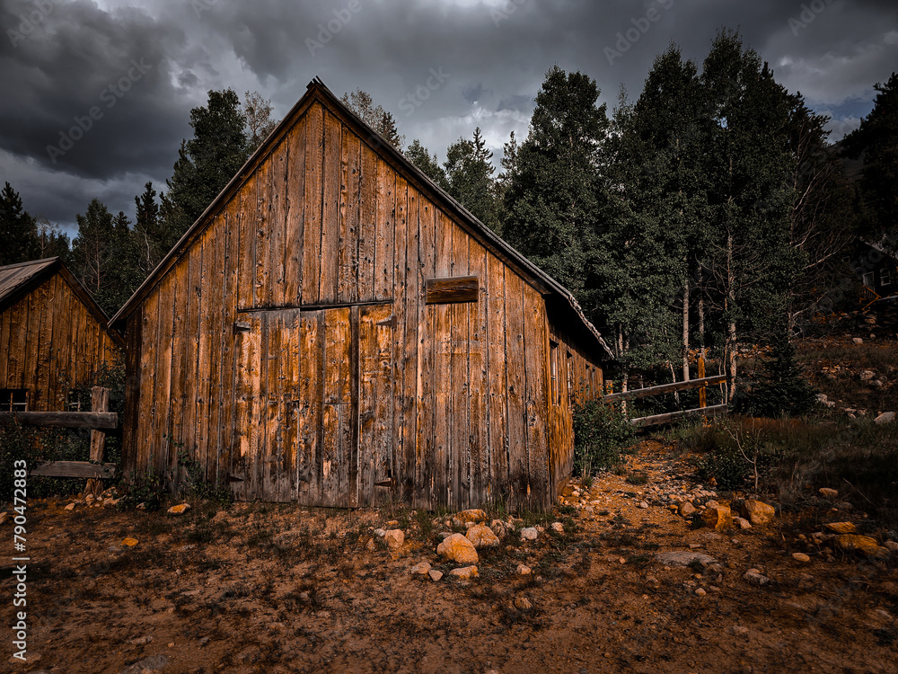 Weathered barn before a storm Weathered barn before a storm
