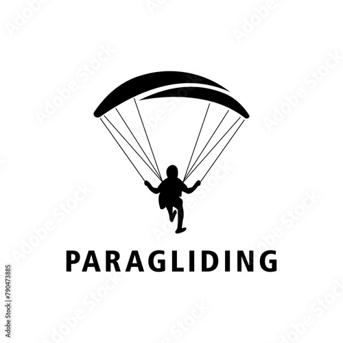 Paragliding Vintage logo design vector