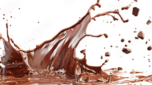 chocolate splash isolated on transparent background 