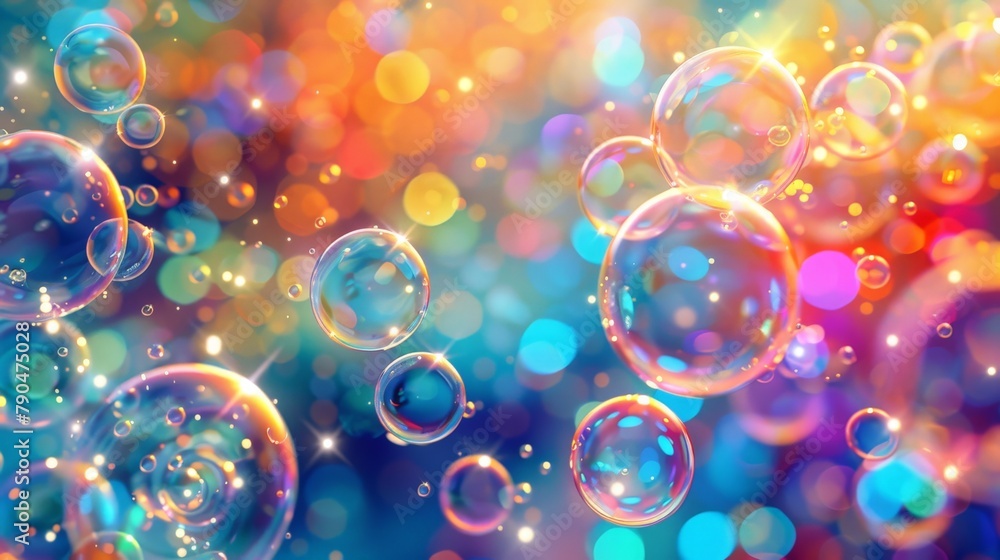 a visual masterpiece with an abstract PC wallpaper featuring cascading bubbles against a backdrop of bold and electrifying colors, creating an immersive and dynamic viewing experience
