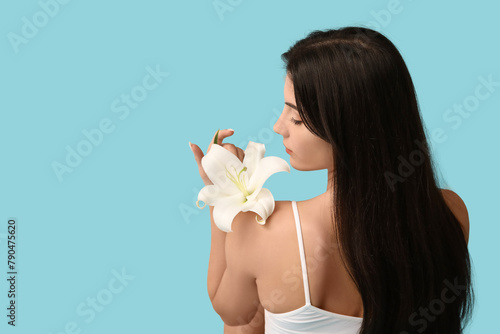 Beautiful woman with white ...