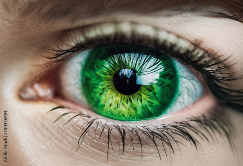 Emerald Vision A Close-Up of Green Eyes photo